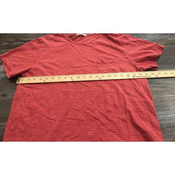 Marine Layer Mens Medium Red Striped Pocket Tee T Shirt - Picture 3 of 4